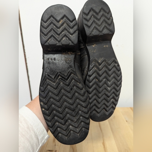 Vintage Leather Tall Combat Boots Military Boots 1978 8 Eye Punk Goth 9.5 Mens - Picture 9 of 14